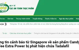 Cảnh báo từ Singapore về sản phẩm Candy B+ Coffee Extra Power bị phát hiện chứa Tadalafil