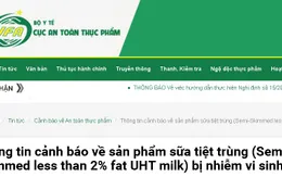 Cảnh báo lô sữa Semi-Skimmed less than 2% fat UHT milk của Anh nhiễm vi sinh vật