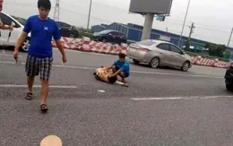 Trung úy CSGT bị nam thanh niên đi xe mô tô phân khối lớn tông gãy chân