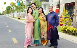 Gia đình Thúy Hạnh – Minh Khang rạng rỡ chụp ảnh Tết