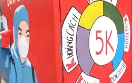 Tranh cổ động chống dịch trên đường phố