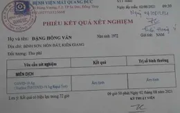 Bán phiếu xét nghiệm âm tính giả với giá 30.000 đồng