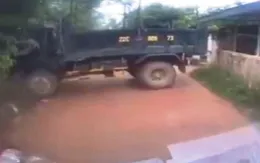 Xe mất lái gây nguy hiểm