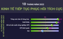 [INFOGRAPHIC] 10 tháng năm 2022, kinh tế tiếp tục phục hồi tích cực