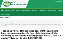 Tạm dừng việc bán, lưu thông, sử dụng 5 sản phẩm thực phẩm bảo vệ sức khỏe