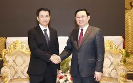Chủ tịch Quốc hội Vương Đình Huệ tiếp Chủ tịch Kiểm toán Nhà nước Lào