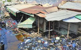 Cháy lớn tại chợ Châu Long, nhiều gian hàng bị thiêu rụi