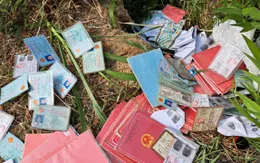 Tiền Giang: Nhiều sổ hộ khẩu, CMND, con dấu nghi là giả bị vứt bỏ bên đường