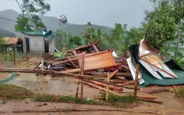 Nghệ An: Mưa lớn, giông lốc làm tốc mái nhà dân, ngã đổ cột điện