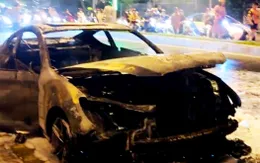 Nha Trang: Ô tô đang lưu thông trên đường bốc ngờ bốc cháy trơ khung