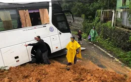 Hiện trường vụ sạt lở tại đèo Bảo Lộc