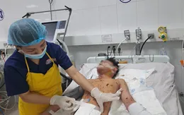 Vỡ nát nhiều đoạn ruột, dập nát tay do pháo nổ