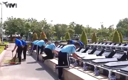 Ngày mới với các đoàn viên làm đẹp Nghĩa trang Liệt sĩ