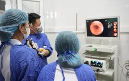 Nội soi gắp hạt hồng xiêm khỏi phế quản cụ bà 75 tuổi