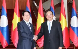 Chủ tịch nước Lương Cường hội kiến Thủ tướng Lào Sonexay Siphandone