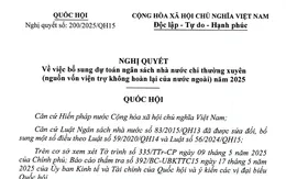 Nghị quyết về bổ sung dự toán ngân sách nhà nước chi thường xuyên năm 2025