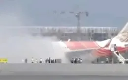 Máy bay Air India bốc cháy sau khi hạ cánh
