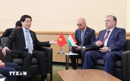 Chủ tịch nước Lương Cường gặp Tổng thống Tajikistan Emomali Rahmon