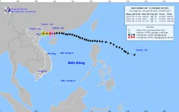Bão số 9 cách Móng Cái khoảng 100 km, dự báo có nơi mưa to đến rất to