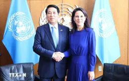 Chủ tịch nước Lương Cường gặp Chủ tịch Đại hội đồng Liên hợp quốc Khóa 80