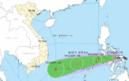 Áp thấp nhiệt đới gây gió mạnh trên vùng biển phía Đông Nam khu vực giữa Biển Đông