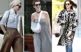 Anne Hathaway ngày càng tự tin với phong cách “thùng thình”