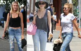 Siêu mẫu Gigi Hadid cá tính với quần jeans