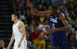 Olympic 2016: Kevin Durant tỏa sáng, ĐT bóng rổ Mỹ vùi dập Trung Quốc