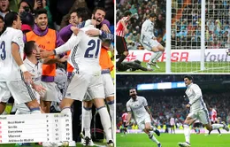 VIDEO, Real Madrid 2-1 Athletic Bilbao: Đánh chiếm ngôi đầu