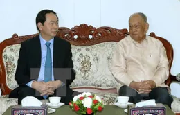Chủ tịch nước thăm nguyên Chủ tịch Đảng Nhân dân Cách mạng Lào