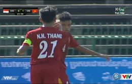 VIDEO U16 Việt Nam: Hữu Thắng đánh đầu nhân đôi cách biệt