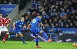 Vòng 13 giải Ngoại hạng Anh: Leicester City 2 - 2 Middlesbrough: Thoát hiểm phút bù giờ