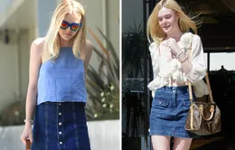 Diện đồ denim nữ tính như Elle và Dakota Fanning
