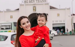 Ngắm bộ ảnh đón Tết của người đẹp Trang Nhung và con gái cưng