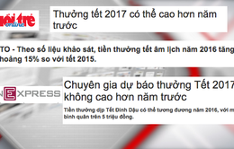 'Nín thở' chờ thưởng Tết Nguyên đán 2017