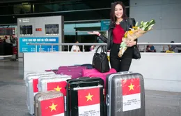 Diệu Ngọc lên đường thi Miss World với... 1 tạ hành lý