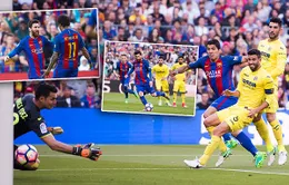 Barcelona 4-1 Villarreal: Messi, Neymar, Suarez cùng nhau toả sáng, Barca dẫn đầu La Liga