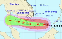 Chiều tối và đêm 24/12 bão số 16 duy trì sức gió mạnh cấp 12, giật cấp 15