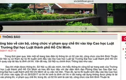 Trưởng Ban Pháp chế, cán bộ thanh tra tỉnh mang tài liệu vào phòng thi cao học