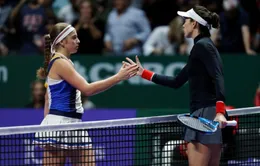 Bảng trắng WTA Finals 2017: Thắng Ostapenko, Muguruza khởi đầu thuận lợi