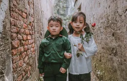 Cặp đôi nhí tái hiện lại thời "ông bà anh" qua những tấm ảnh