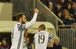 Vòng 24 Serie A: Higuain lập cú đúp Juventus ung dung ngôi đầu