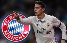 Chuyển nhượng bóng đá quốc tế ngày 11/7/2017: James Rodriguez đầu quân cho Bayern Munich