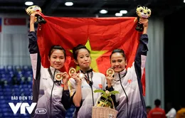 SEA Games 29: 3 cô gái xinh đẹp "mở hàng" HCV cho Taekwondo Việt Nam