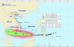 Bão Tembin di chuyển theo hướng Tây Tây Bắc và có khả năng mạnh thêm