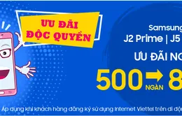 Viettel Store ưu đãi độc quyền 500.000-800.000 đồng cho Samsung Galaxy J2 Prime và J5 Prime