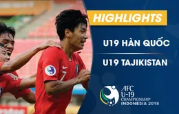 VIDEO: Tổng hợp diễn biến U19 Hàn Quốc 1-0 U19 Tajikistan (Tứ kết VCK U19 châu Á 2018)