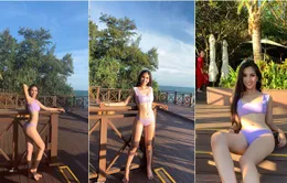 Hoa hậu Tiểu Vy diện bikini khoe cơ bụng săn chắc tại Miss World