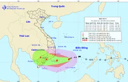 Bão số 9 tiếp tục tiến gần về phía đất liền Nam Bộ