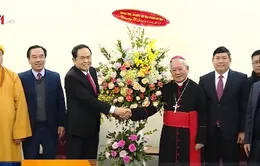 Chủ tịch Ủy ban Trung ương MTTQ Việt Nam Trần Thanh Mẫn chúc mừng lễ Giáng sinh năm 2018